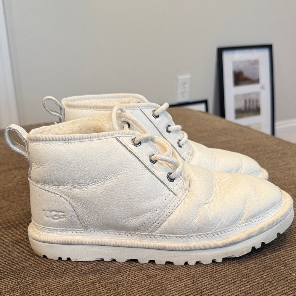 Men’s white Ugg chukka boots
